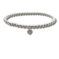 Cubic Zirconia Heart Beaded Bracelet-0